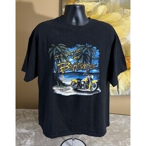Vintage Harley Davidson 2000 Bahamas USA Made 2 Sided Graphic Black Tee Men’s XL